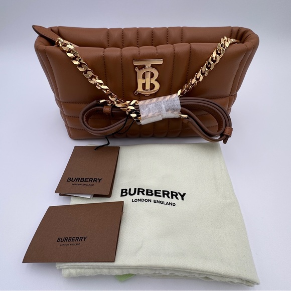 BURBERRY - LOLA SMALL QUILTED CROSSBODY BAG MAPLE BROWN - Picture 2 of 16